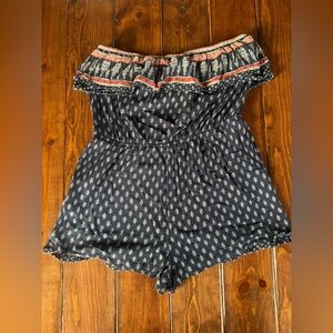 Mud Pie Off-the-Shoulder Romper | Size XXL | Boho Print